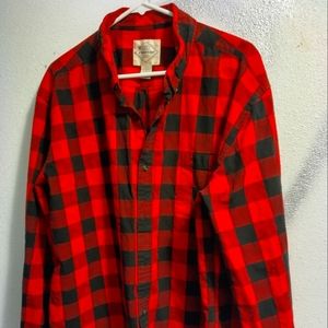 Men's St. John's Bay red flannel button-down shirt, XXL